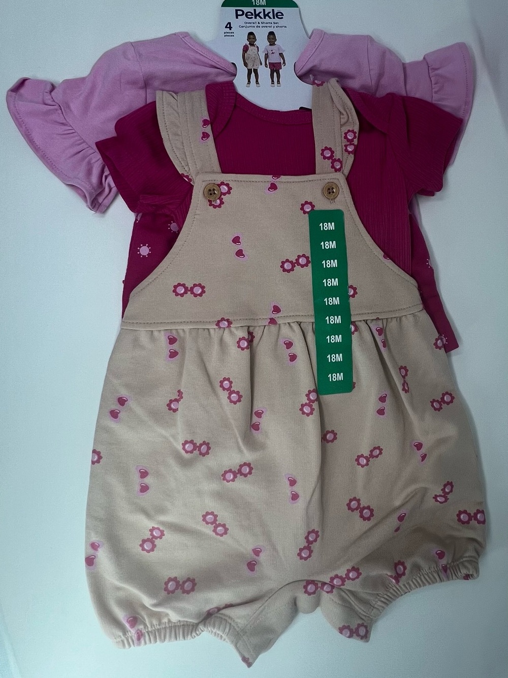 Pekkle Overall & Shorts 4 Piece Set Size 18M
